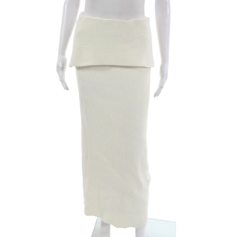 4th Reckless Women Maxi Skirt Set Ivory Polyester Solid Pull On Size L